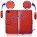 Genuine Leather Lichee Pattern Flip Magnet Closure Case Cover for iPhone 4(Red)