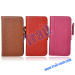 Genuine Leather Lichee Pattern Flip Magnet Closure Case Cover for iPhone 4(Red)