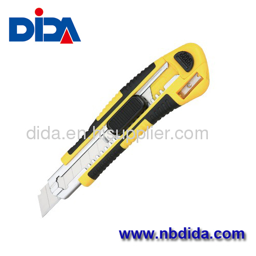 High quality Utility Knife with 8-Snap Blade Weigh Rubber Grip