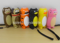 animal shapes hand press dynamo flashlight