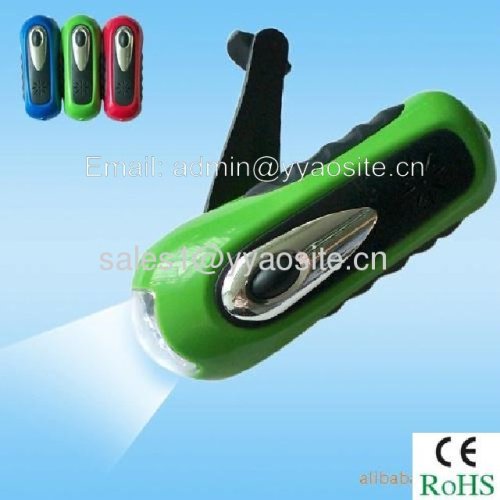 hand-cranking dynamo flashlight