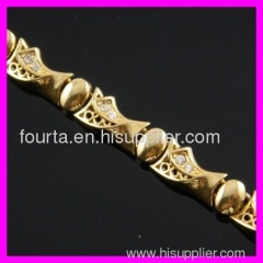 FJ fashion 18K gold plated zircon bracelet