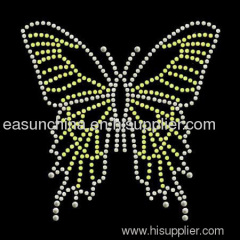 Golden shinny butterfly Hot fixed rhinestone