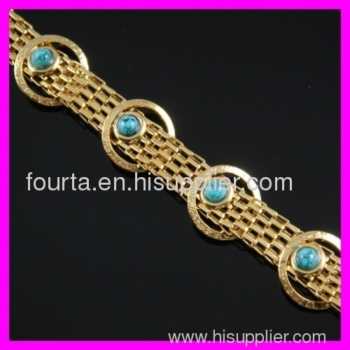 fashion 18K gold plated turquoise bracelet
