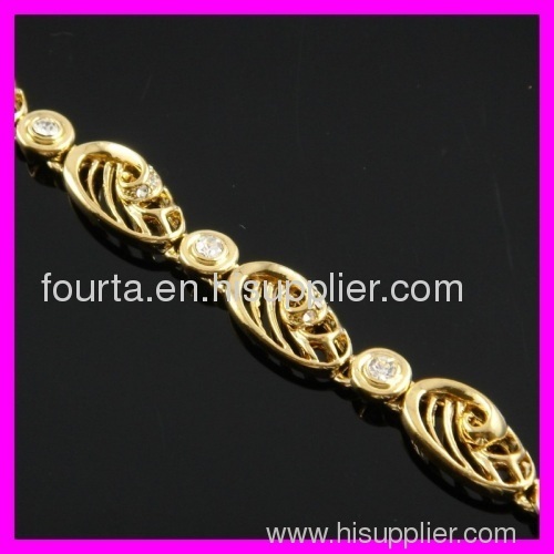 FJ fashion 18K gold plated zircon bracelet IGP