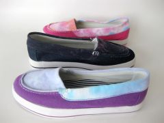 Vulcanized Tie-dye Canvas Women slip on Deck Shoe