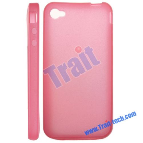 Transparent Soft TPU Case for iPhone 4 (Pink)