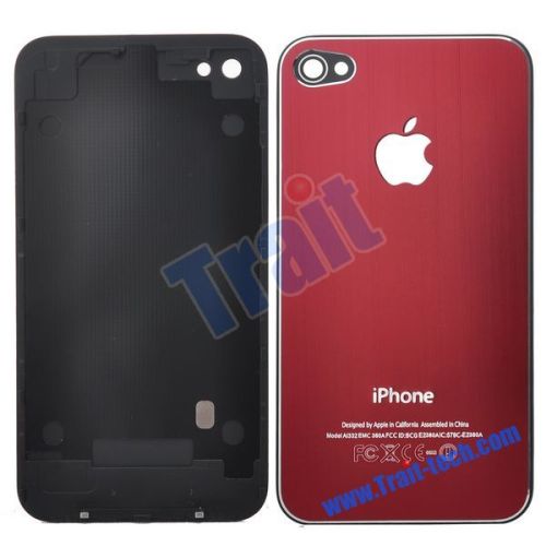 Durable Fashion Battery Cover Back Housing With Logo Apple for iPhone 4(Red)