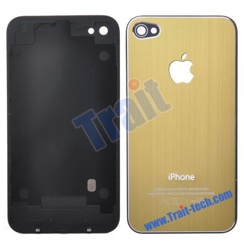 Durable Fashion Battery Cover Back Housing With Logo Apple for iPhone 4(Champagne gold)