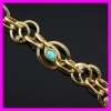 18K gold plated zircon and turquoise bracelet 1530549