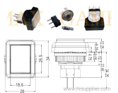 Rectangle Illuminated push button