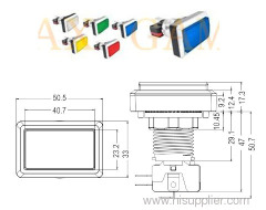 Rectangle Illuminated push button