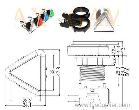 Triangle Illuminated Push button