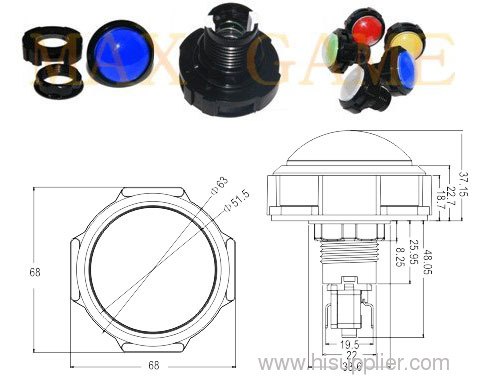 Round illuminated push button