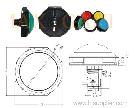 Round illuminated push button