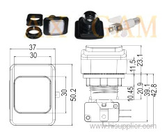 Square illuminated push button