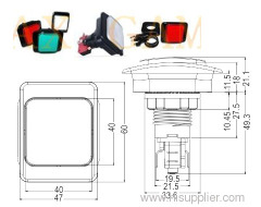 Square illuminated push button