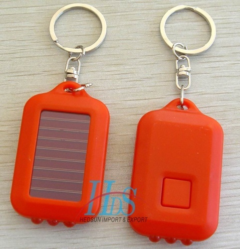 LED solar flashlight with keychain
