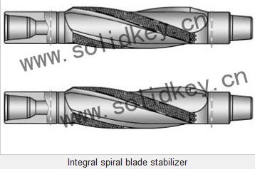 Integral spiral blade stabilizer