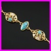 18K gold plated zircon and turquoise bracelet 1530590