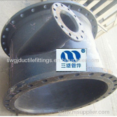 Double Flange level invert Tee with Flange branch for DI pipe