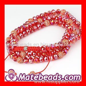 Popular Shamballa Crystal Glass Beads Unisex Necklace