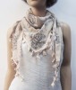 100% cotton flower printed traingle scarf