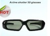 2011 Rechargeable Lithium Battery Black Plastic Actives Shutter 3D Glasses for PC