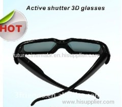 2011 Rechargeable Lithium Battery Black Plastic Actives Shutter 3D Glasses for PC