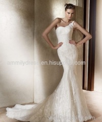 2011 hot sale new designer single strap wedding dresses