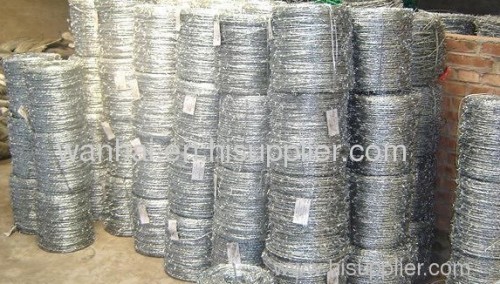 heavily galvanized barbed wire