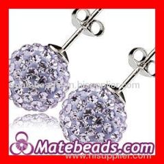 Tresor Paris Lavender Czech Crystal Ball Stud Earrings 10mm