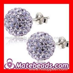 Tresor Paris Lavender Czech Crystal Ball Stud Earrings 10mm