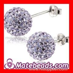 Tresor Paris Lavender Czech Crystal Ball Stud Earrings 10mm