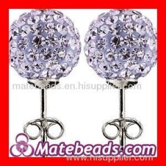 Tresor Paris Lavender Czech Crystal Ball Stud Earrings 10mm