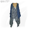 Lady's Denim Waistcoat With Yarn