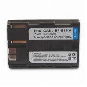 Digital Camera Batteries for Canon with 1,400mAh Capacity, Comes in Black Color, 7.4V Voltage