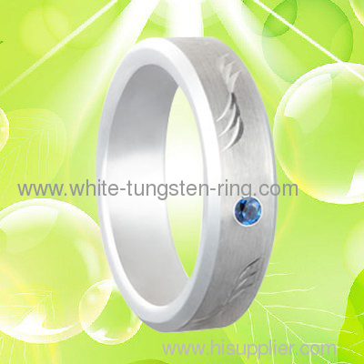 5MM Width Caving White Gold Tungsten Gold Wedding Ring Hot Sales