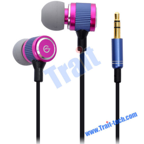 Hot Pink 3.5mm Stereo Jack In-Ear Earphone Headphone with 1.2M Cable for MP3/ MP4/ iPod/ iPhone(CK-800)