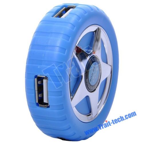 Wheel Shaped USB 2.0 High Speed Mini 4-Port Hub Adapter for PC Laptop Notebook Computer