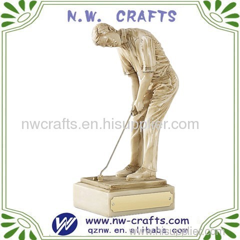 Elegant man gold golf award trophy