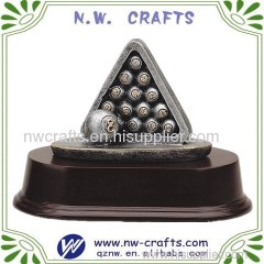 Triangle billiards ball trophy statue