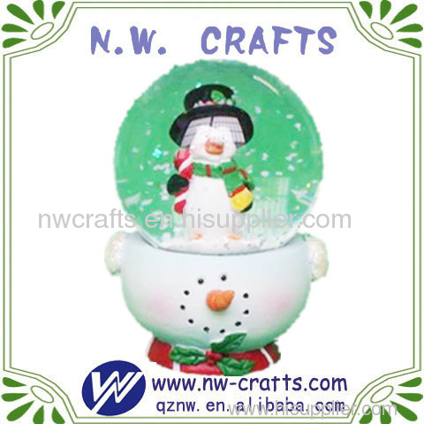 While Snowman Christmas Globe Decoration
