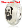 European Painted Chairman Mao Fluorescent Murano Glass Beads