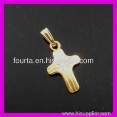 Brass gold plated cross pendant