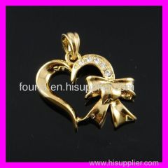 18K gold plated heart zircon pendant 1620146