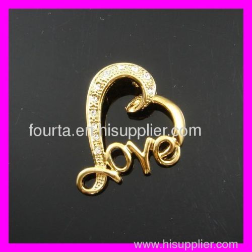 18K gold plated love heart pendant