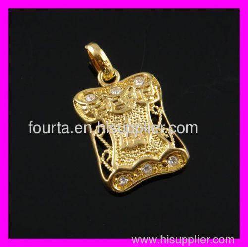 muslim golden plated zircon FJ pendant