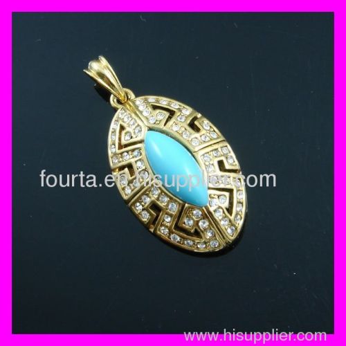 Fashion gold plated FJ pendant