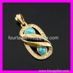fashion gold plated turquoise pendant